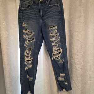 American Eagle Outfitters Ripped Blue Boyfriend Jeans